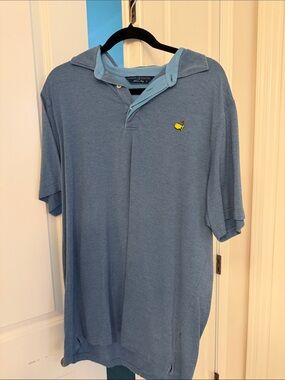 Masters” and “Augusta National” Light Blue Short-Sleeve Polo Shirt